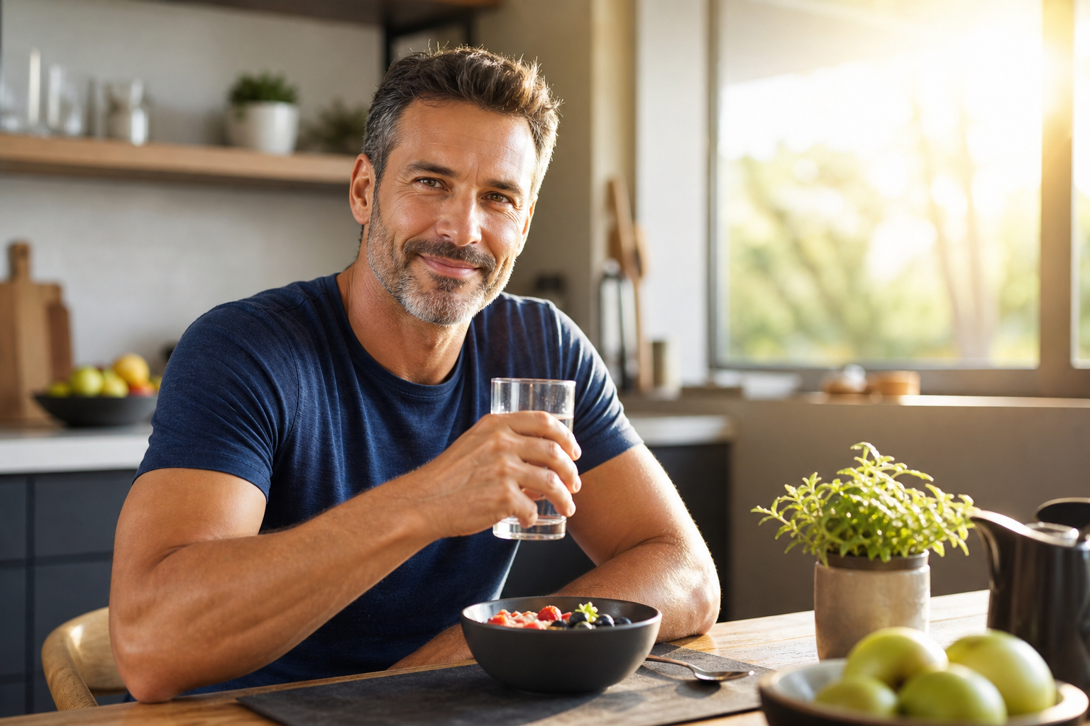 Mann nimmt Kamagra Oral Jelly ein – schnelle Wirkung durch Gelform